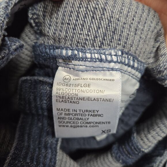 Adriano Goldschmied AG Denim Overalls Ribbed Jumpsuit Sz XS Chambray Calli - Picture 8 of 11